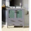 30 po W pour meuble-lavabo gris foncé, profondeur 18,25 po, surface en céramique blanche, miroir mural à fixation ovale 28 po, porte d'armoire à fermeture douce, salle de bain large à deux tiroirs, comptoir, fonction de fermeture, une avec-293072920
