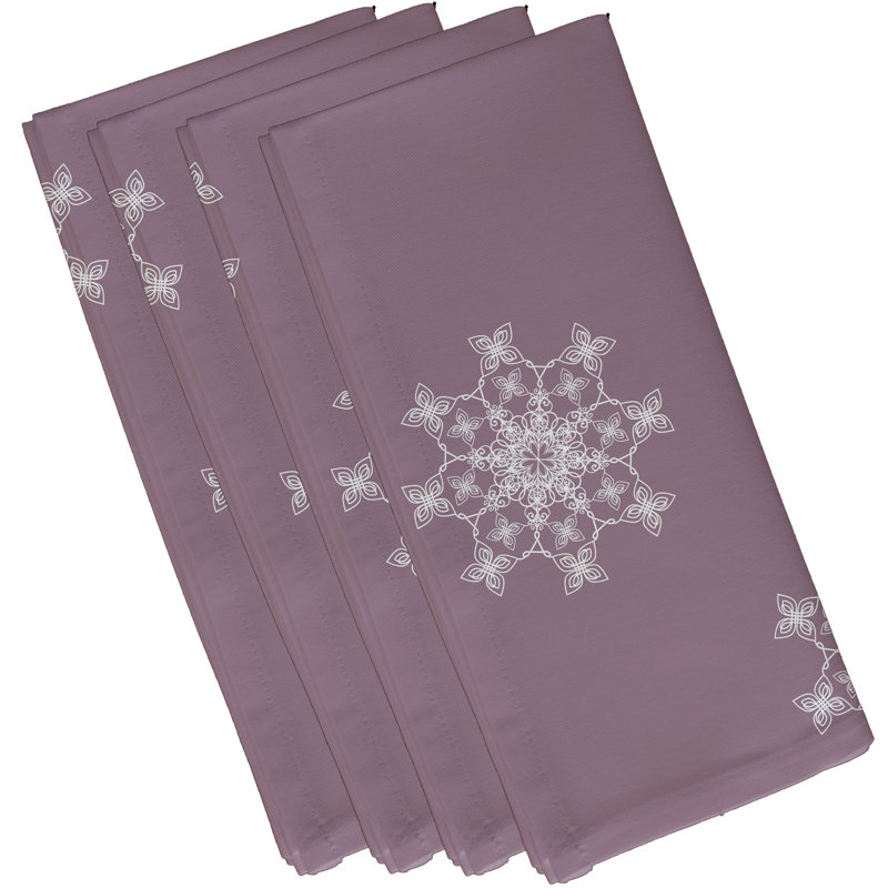 Polyester Geometric Square Napkin, Lavender
