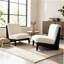 Chaise d'appoint Living Moda blanche avec structure en bois massif noir, ensemble de 2-743748065
