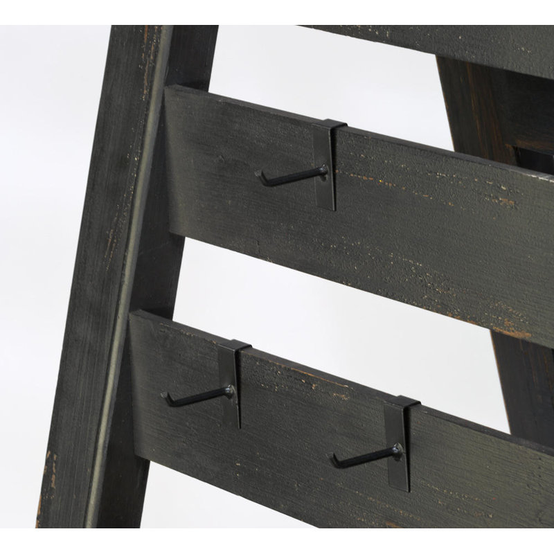 2-Sided Shutter Ladder Display - Rustic Black, Black