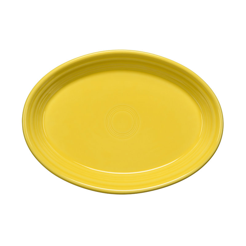 Plat de service ovale Fiesta Serveware, Turquoise, H 1,25 po x l 6,88 po x L 9,63 po