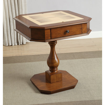 Black Finish Reversible Chess Checker Game Table w/Game Tray (Chess Fingures Not Included)