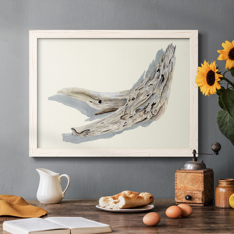 «Driftwood Study III», peinture sur toile encadrée, Blanc, H 18 po x l 26 po x P 1,5 po