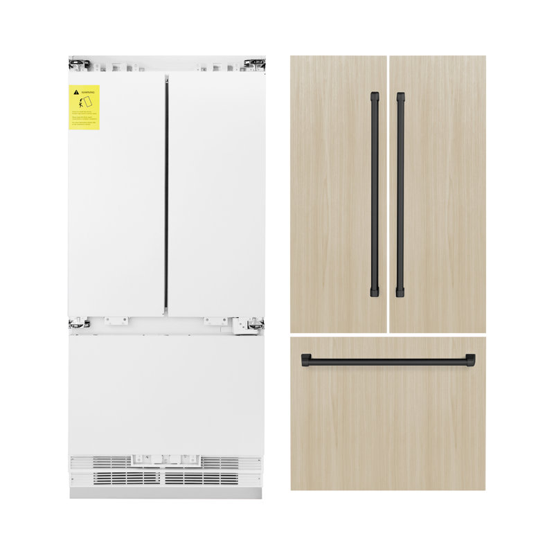 ZLINE 36" Built-In 3-Door French Door Refrigerator with Internal Water and Ice Dispenser, Matte Black