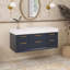 Meuble-lavabo mural simple 48 po avec plateau en marbre-472926397