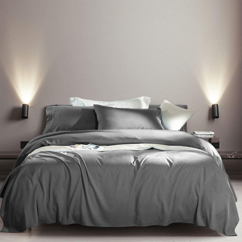 Microfiber 6 Pieces Bed Sheet Sets, Dark Gray, Twin Sheet Set with 2 Additional Pieces