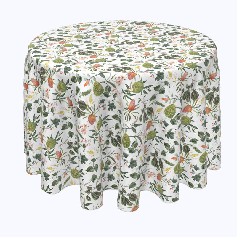 Flowers and Leaves Tablecloth, 120" x 120"