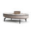 Table basse ovale en bois gris et bois manufacturé-1087132226