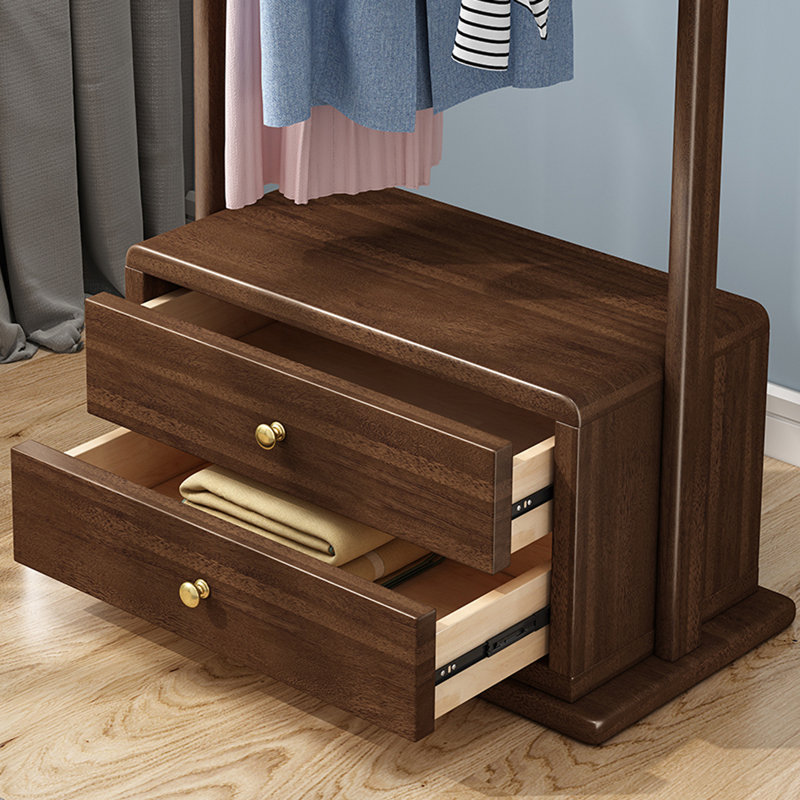 Solid Wood Coat Rack with & Storage