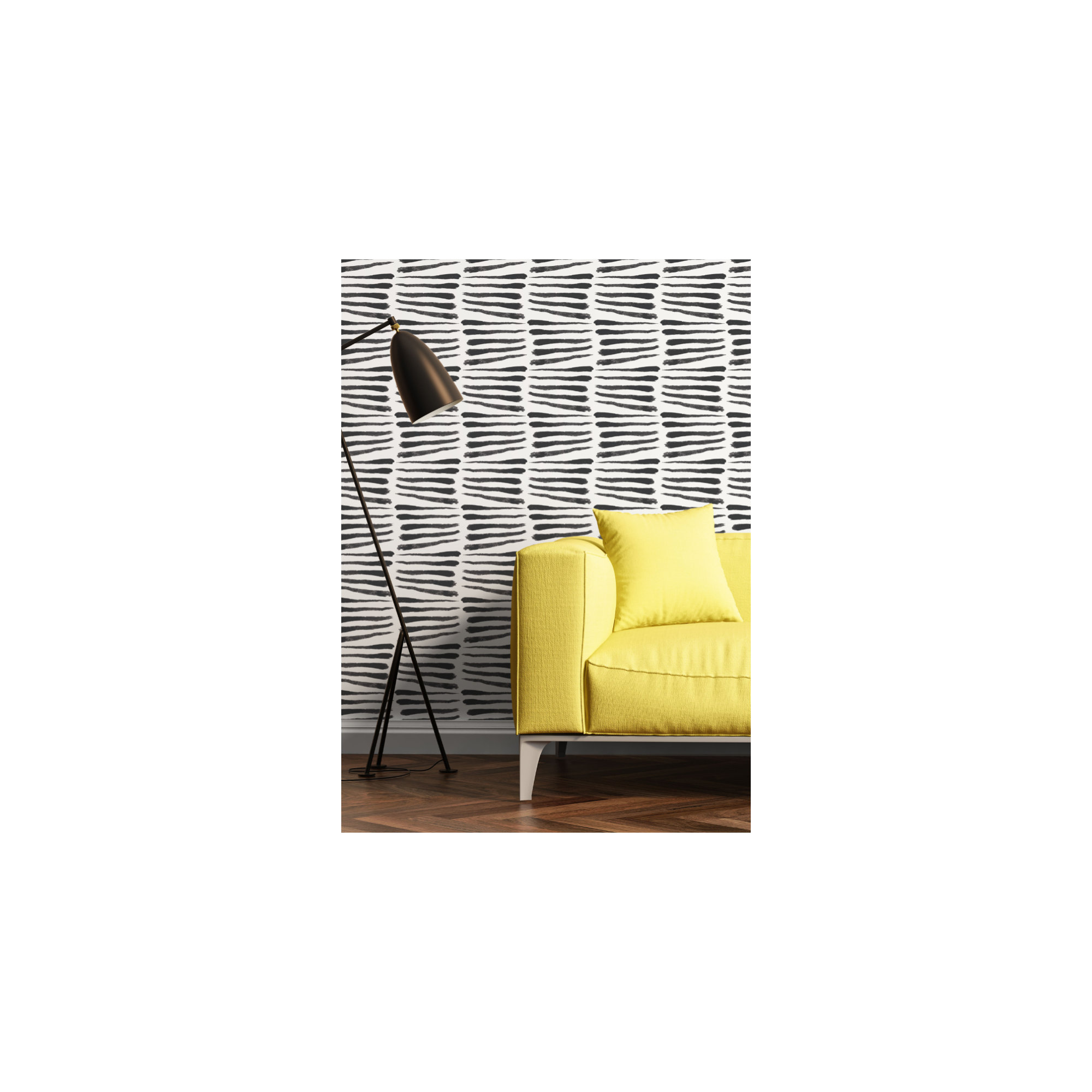 Nomad Modern Striped Peel & Stick Wallpaper, Black/White, Self-adhesive