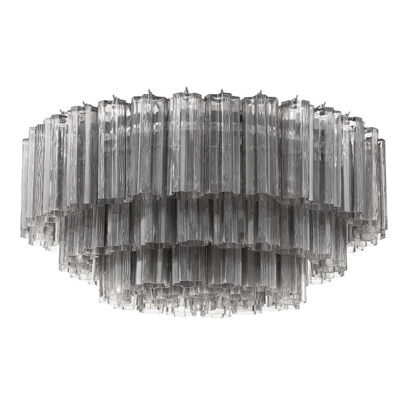 Shaurya 16 Light Aged Brass Flush Mount, Chrome poli / fumée