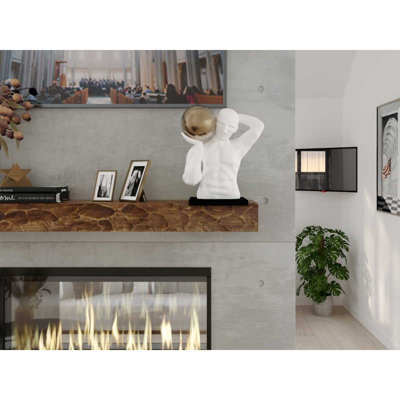 Rough Hewn Fireplace Shelf Mantel, Aged Oak, 60", 9"