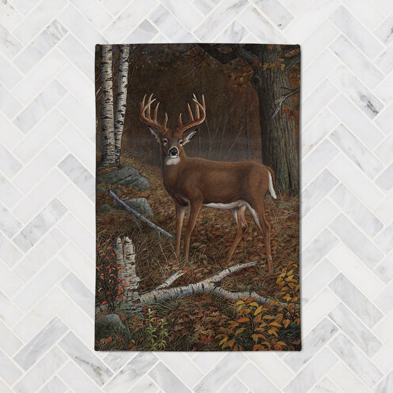 Deer at Dusk Chenille Accent Rug, Rectangle 2' x 3'