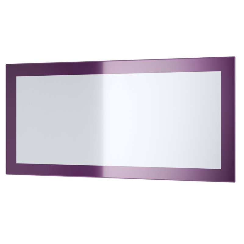 Comptche Engineered Wood Flat Wall Mirror, 89cm H x 45cm W, High-Gloss Blackberry
