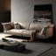 Canapé modulaire kaki en cuir véritable-404348028-404348030