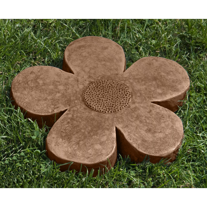 Tremplin Flower Power, Pierre brune, H 2 po x l 18,5 po x P 18,5 po