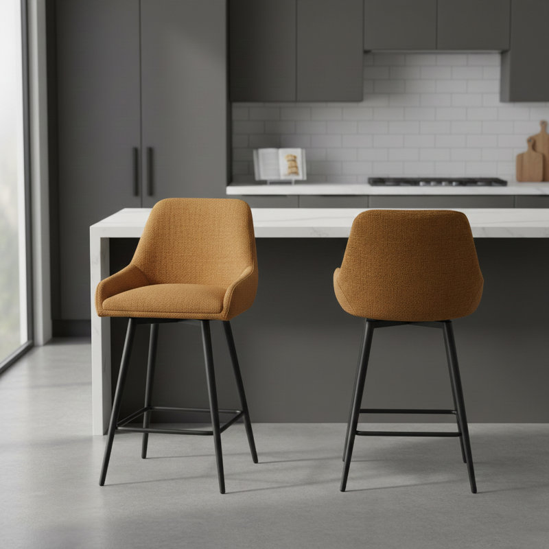 Swivel Counter Stool , Orange