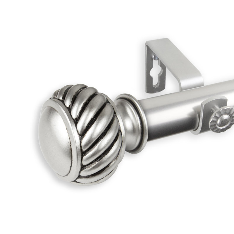 Tringle à rideaux simple Lisette Baldir, Nickel satiné