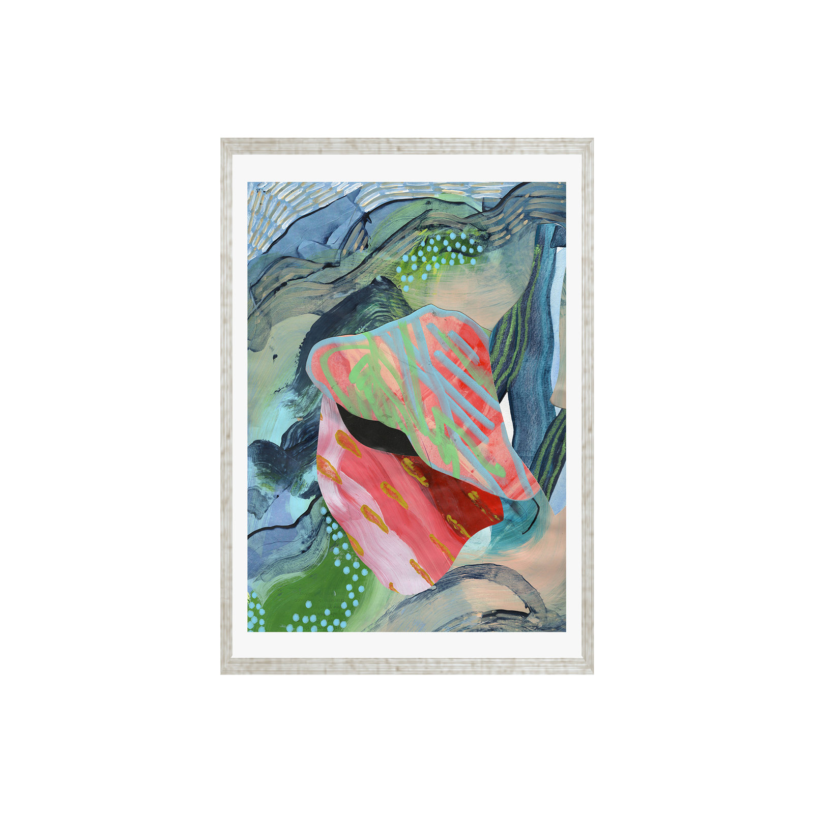 The Heart of the Matter Print by K'era Morgan, 16" H x 12" W, White, Silver Paper Single Picture Framed