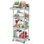 Chariot roulant polyvalent à 4 niveaux avec tiroirs, chariot de rangement pratique et polyvalent avec tablettes en plastique et roues verrouillables-2117948341