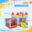 Outsunny Kids Bouncy Castle House W/ Fun Features, Blower, Multicoloured
