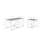 Modern Coffee Table Set (3 Pieces), White Marble & Black, Larger Table: 39.4 x 20.5 x 19.7 inches | Smaller Tables: 17.7 x 20.5 x 17.7 inches | 100% Melamine Coated Particle Board, Metal Legs | Stylish Industrial Design for Living Room