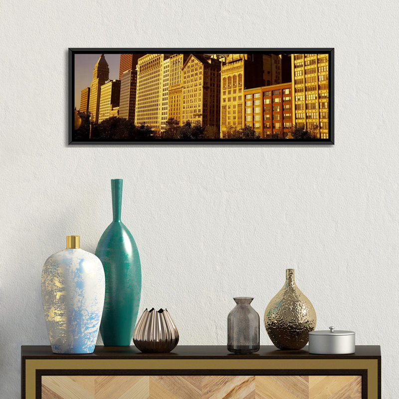 « michigan avenue architecture, chicago, illinois », reproduction de photo sur toile, H 16 po x l 48 po x P 1,5 po