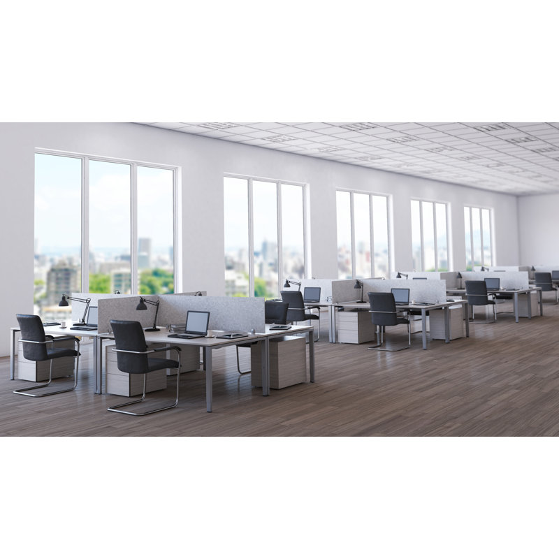 Panneau d'intimité de bureau acoustique monté, Pierre, H 12 po x L 72 po