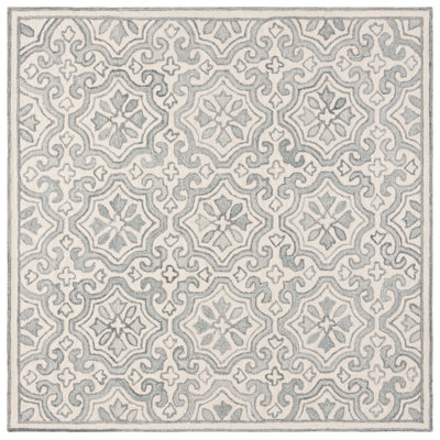 Tapis ivoire / gris touffeté à la main Damask