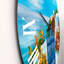 Maison près de la mer - Fleurs colorées III - Horloge murale nautique et côtière-60187948