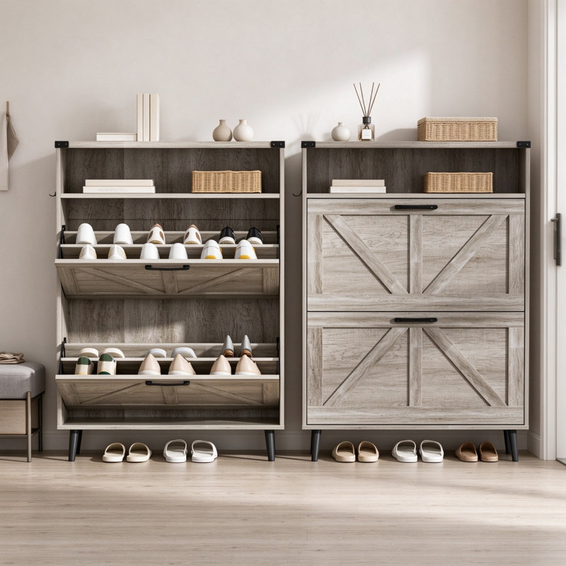 24 Pair Shoe Storage Cabinet