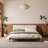 High-quality solid wood platform bed, made of solid white ash, with a stainless steel base frame; easy to assemble