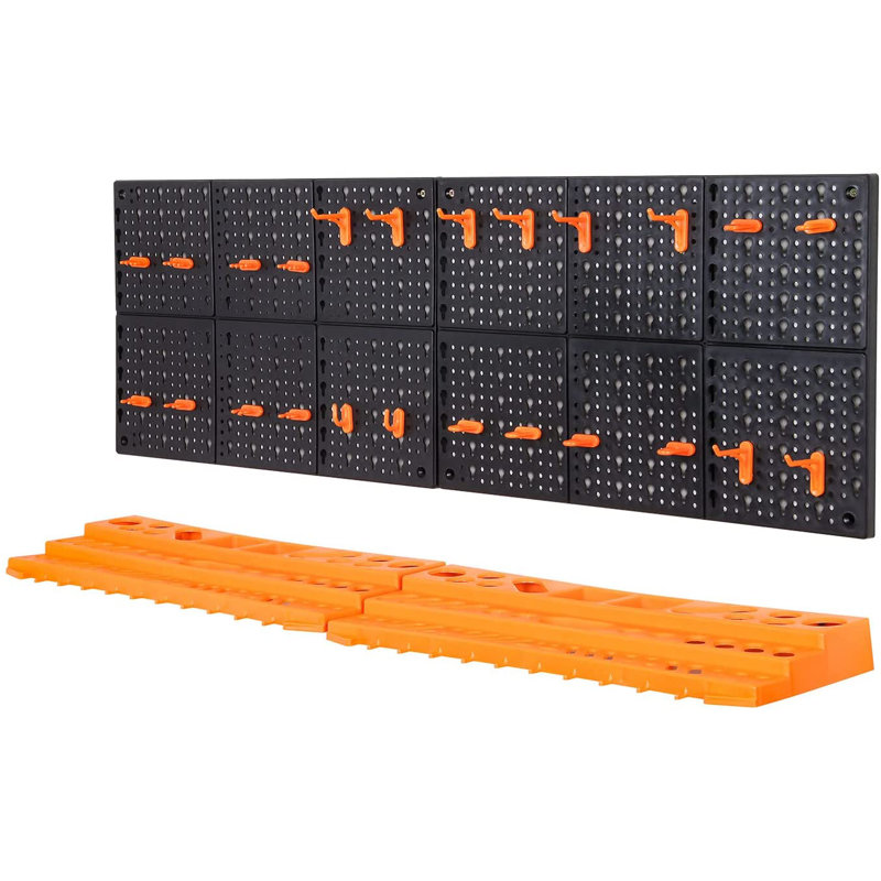28 Piece Pegboard and Shelf Tool Rack Organiser Holder Set