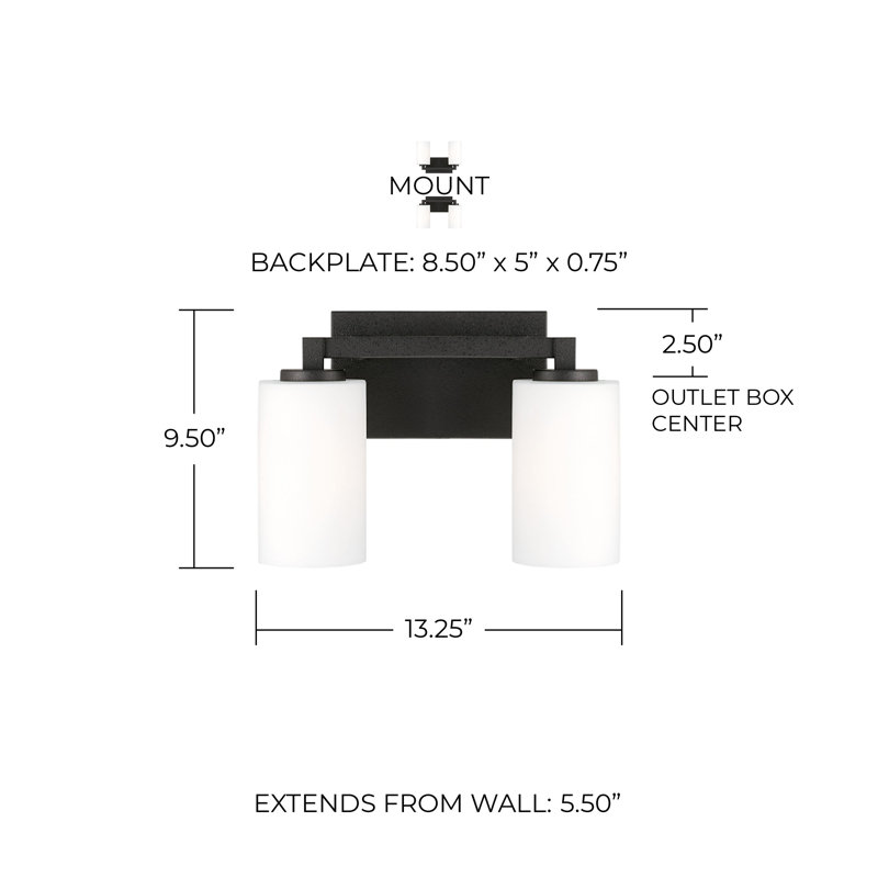 Éclairage pour salle de bain 2 lumières Ravenwood, Blanc
