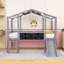 Lit mezzanine simple avec glissade et design artistique-528209900