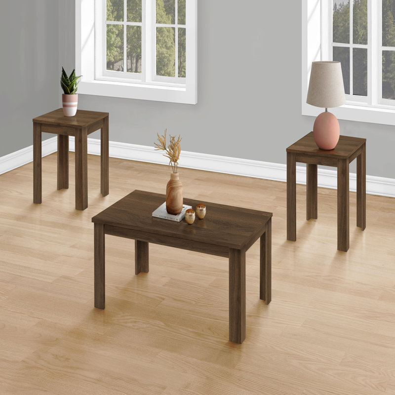 Table Set, 3Pcs Set, Coffee, End, Side, Accent, Laminate, Transitional, Brown