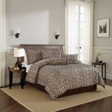 Leopard Baffle Box Stitch Animal Print Comforter Set