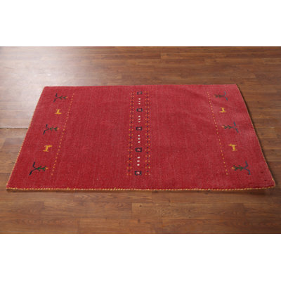 Handmade Pink Gabbeh Indian Accent Rug