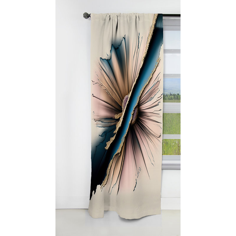 Sherburne - Rideau occultant à motif floral Gerbera - 1 panneau, L 52 po x L 90 po