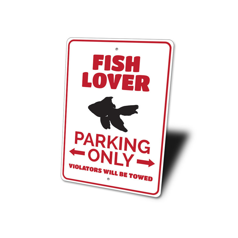 Enseigne de poisson en aluminium, H 14 po x l 10 po x P 0,04 po