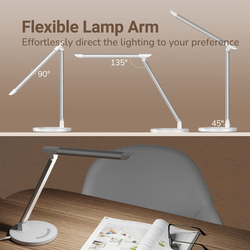 Adjustable USB Desk Lamp, White/Gray