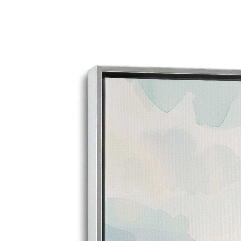 Ensemble de 2 pièces "Coastal Greeting On Canvas" par Azure Artisanal Studio, Cadre flottant en chrome poli