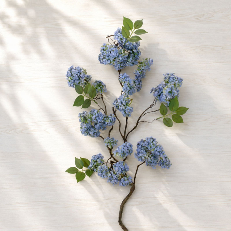 Branche de rameau floral (ensemble de 2), Gris-bleu, vert