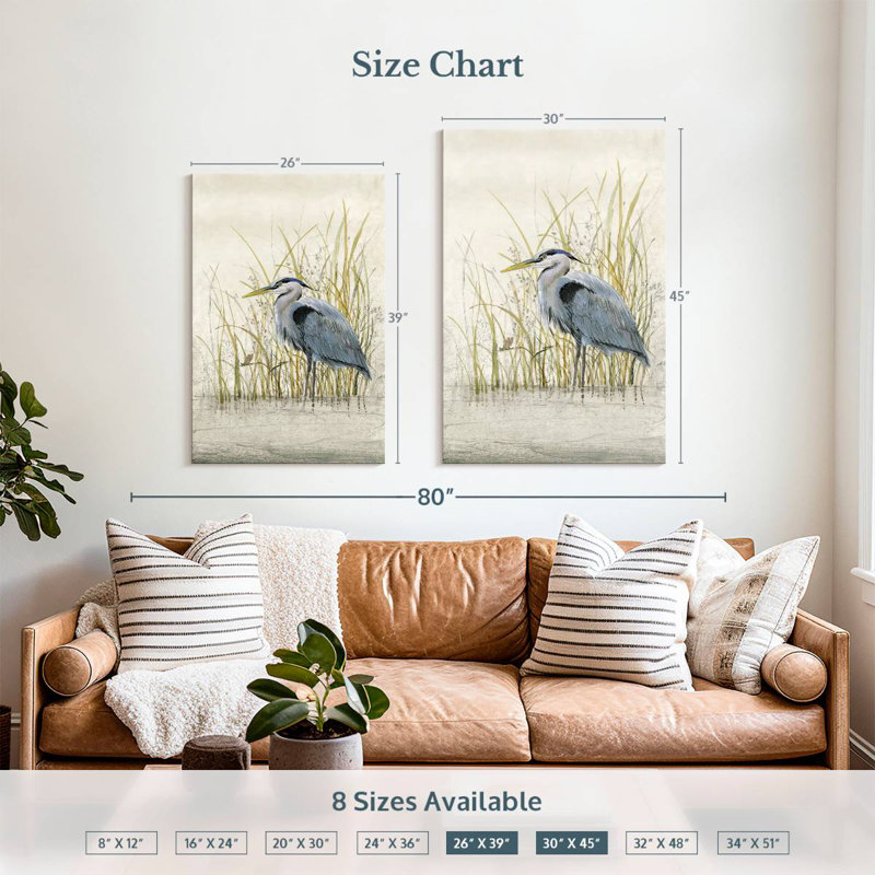Brampt Heron Sanctuary II, 39" H x 26" W