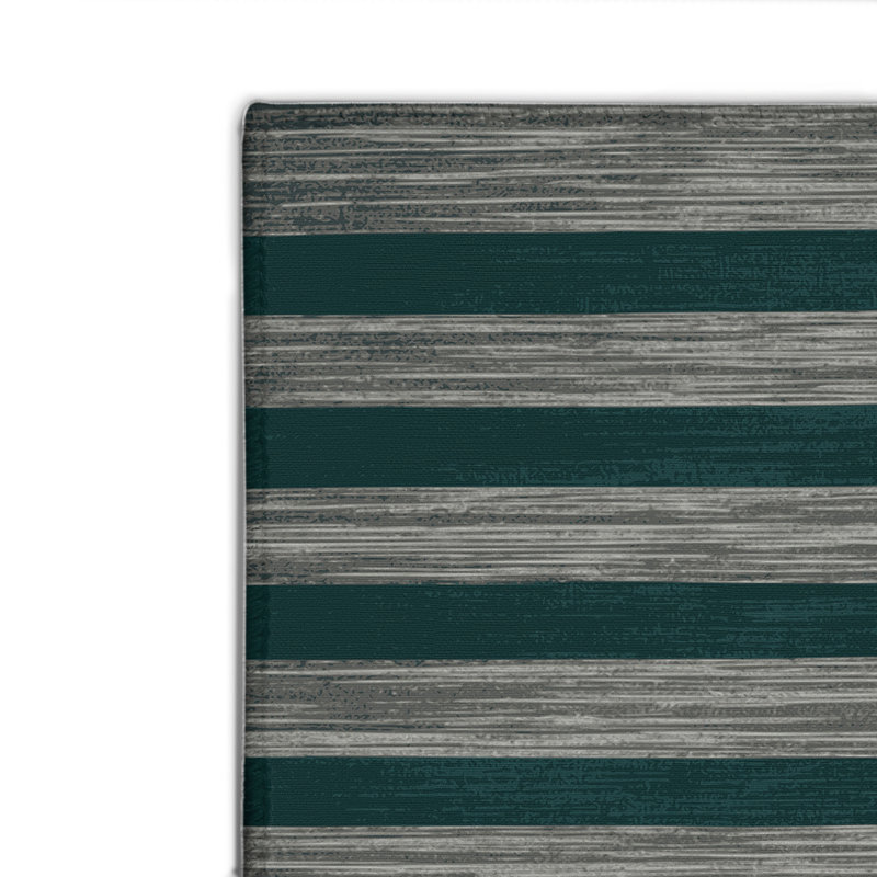 Tapis intérieur / extérieur bleu HorizontalStripes, Rectangulaire 2 pi x 3 pi