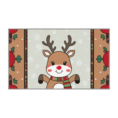 The Holiday Aisle® Washable Christmas Winter Holiday Rug