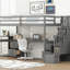 Lit mezzanine simple gris avec bureau et double rangement pour tablettes pratiques-1601264153