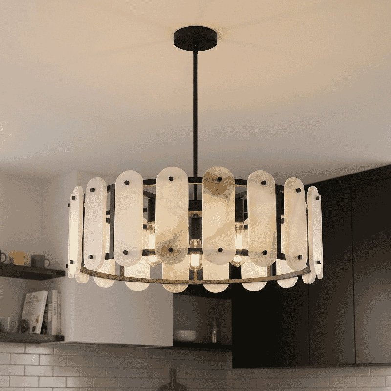Luminaire suspendu en cachemire 5 lumières Antolini, Noir