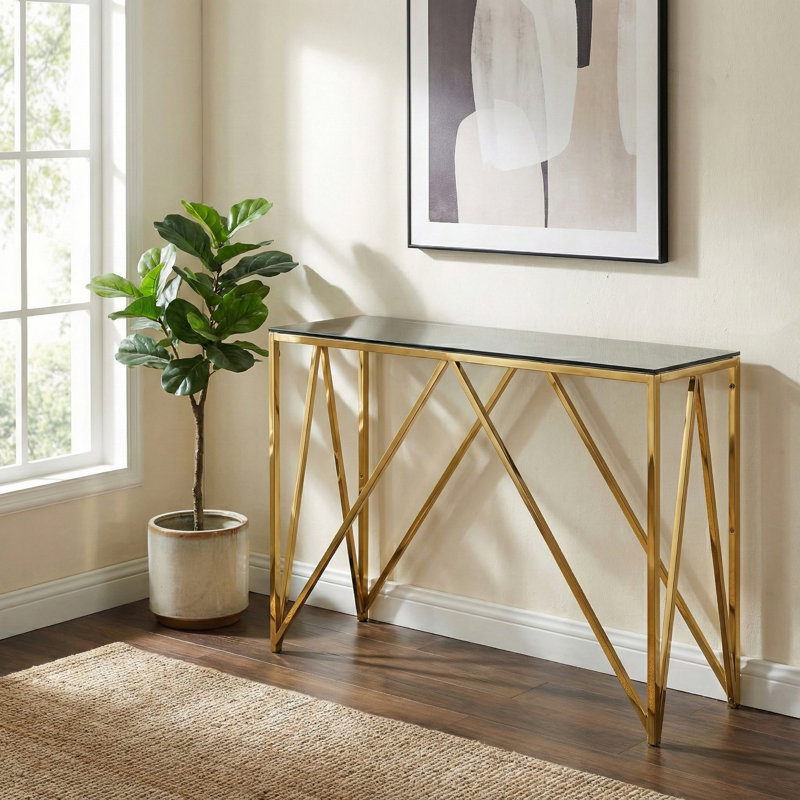 Briant 120cm Glass Top Console Table