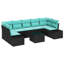 Ensemble de canapé vidaXL avec coussin 8 pièces synthétique noir: rotin de polyester-157352276